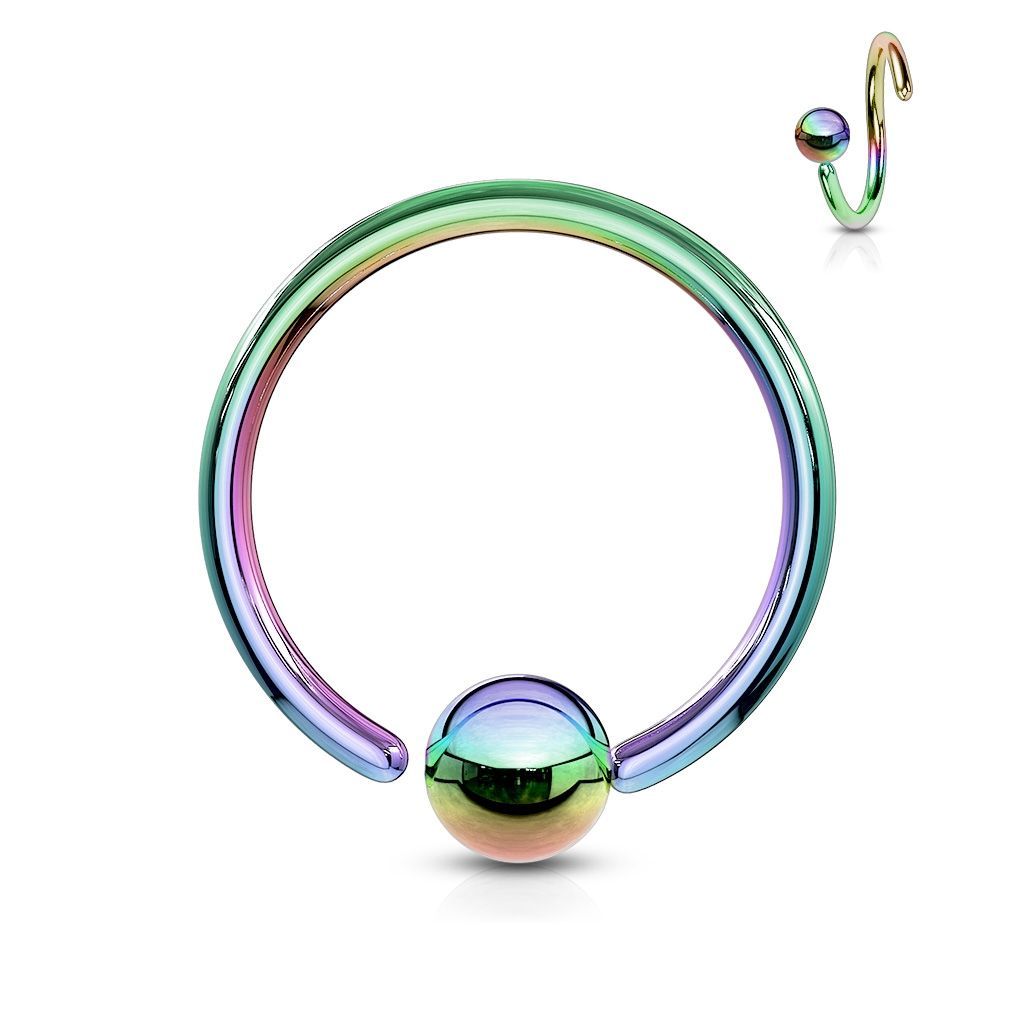 Levně S4U Piercing - kruh duhový (1,2 x 10 mm) - K1002W-12103