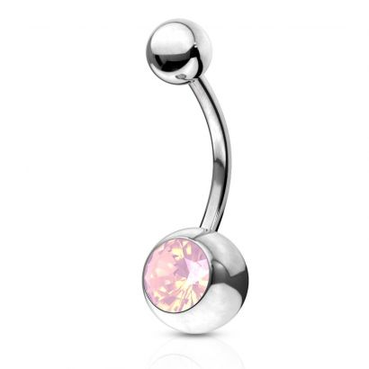 Piercing do pupíku - banánek (růžová, 1,6 x 10 mm)