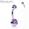 Piercing do pupíku vnitřní závit TITAN, 1,6 x 12 mm (tyrkysová)