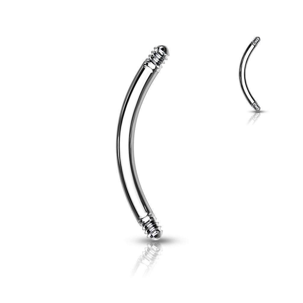 Levně Piercing - náhradní tyčka zahnutá, závit 1,6 mm (1,6 x 10 mm) - ND018-1610