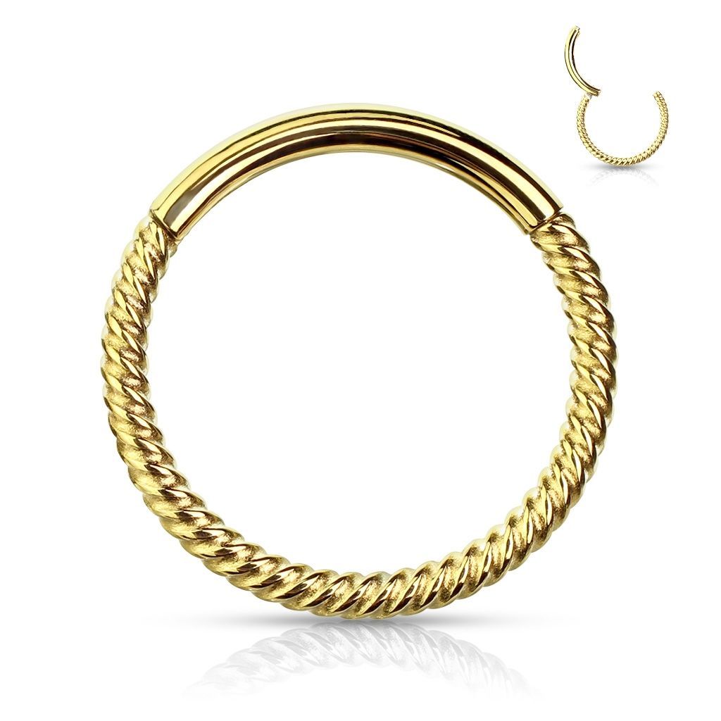 Levně Piercing segment kruh vroubkovaný (1,0 x 8 mm) - K1042GD-1008