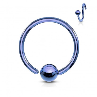 Piercing - kruh modrý (1,2 x 8 mm)