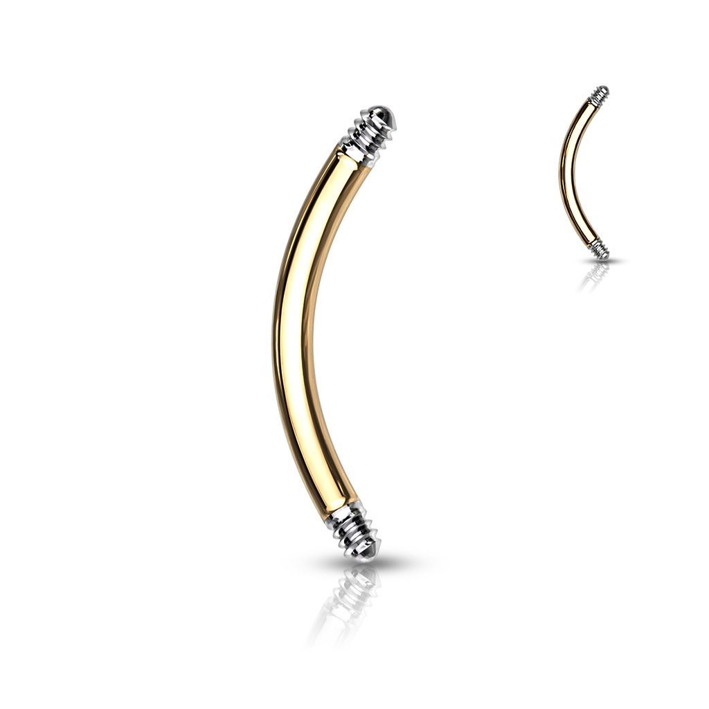 Levně S4U Piercing - zlacená náhradní tyčka zahnutá 1,2 x 8 mm - ND018GD-1208