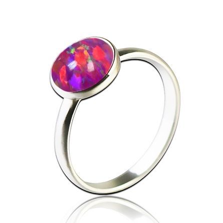 NUBIS Stříbrný prsten s opálem 8 mm (1,74 g, 56) - NBP95-OP23-56