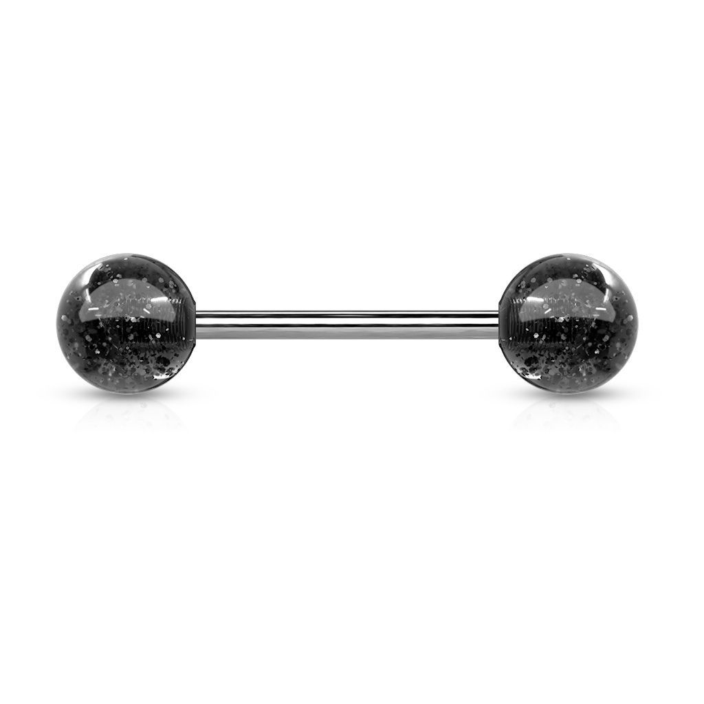 Levně Piercing do jazyka (černá) - PJ01118-K