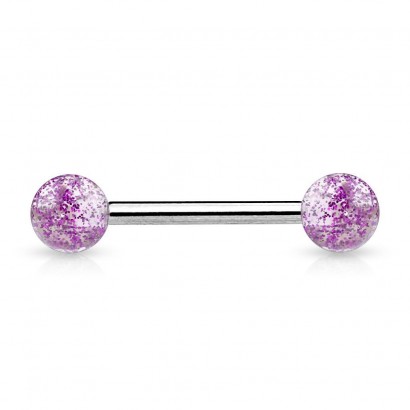 Piercing do jazyka (fialová)