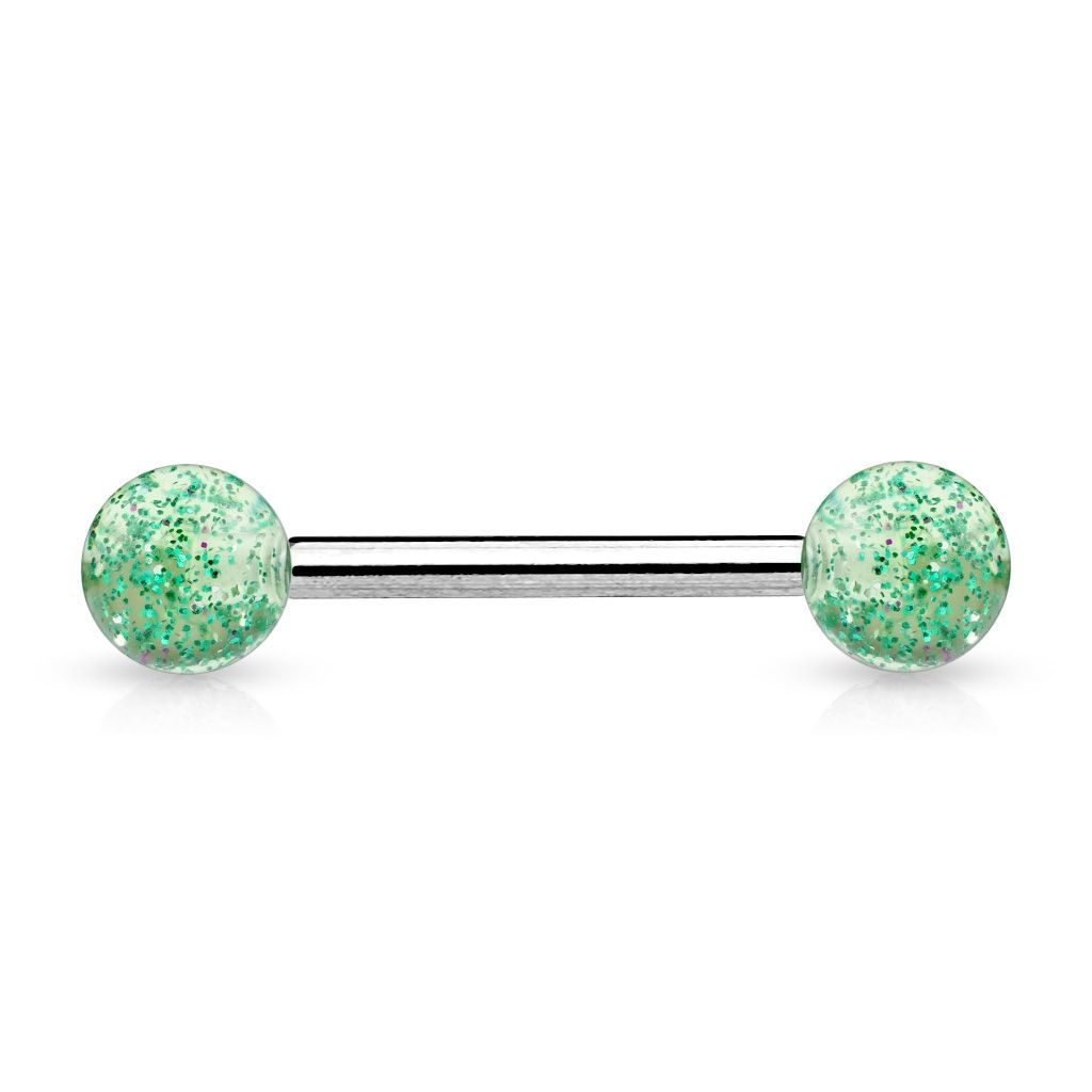 Levně Piercing do jazyka (zelená) - PJ01118-G
