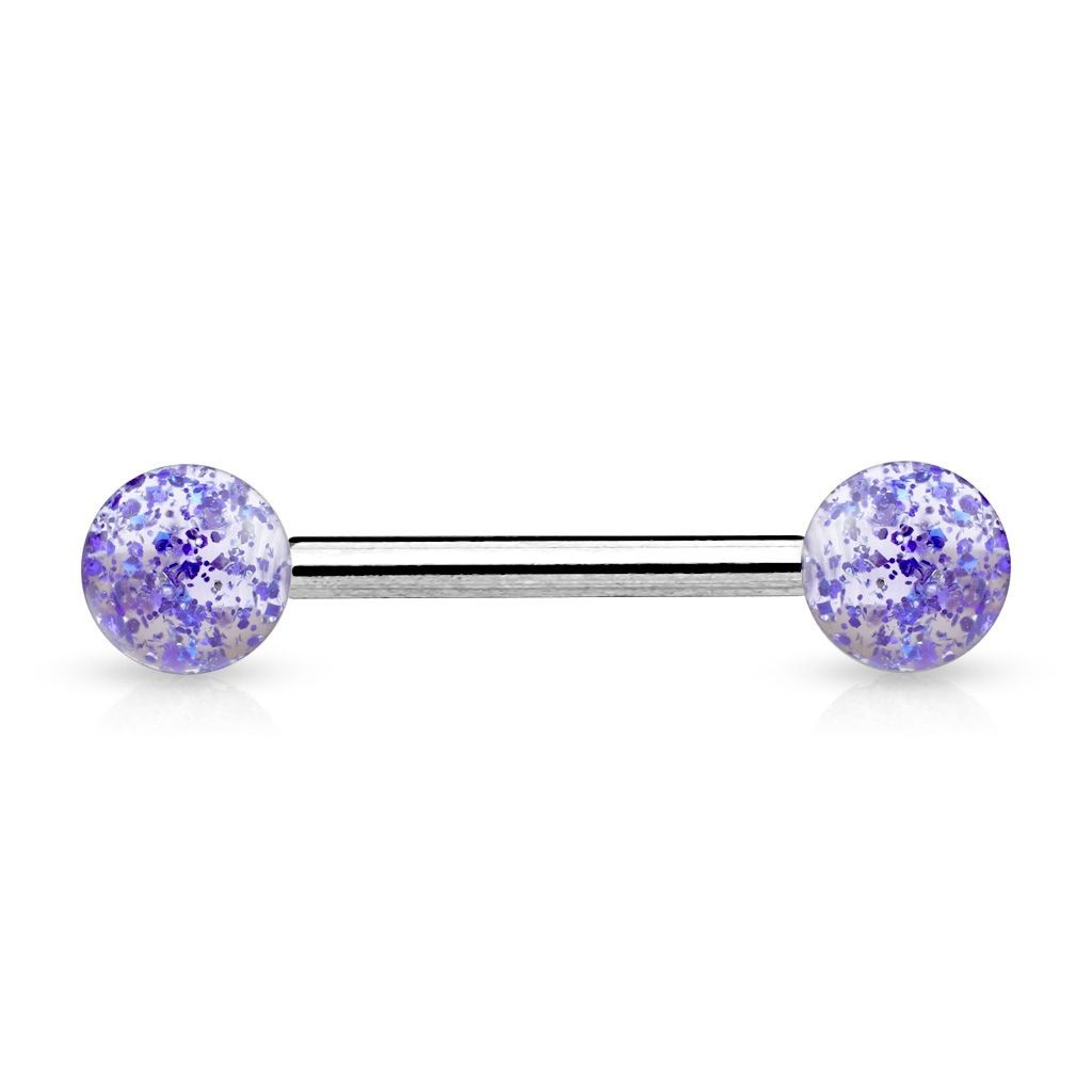 Levně Piercing do jazyka (modrá) - PJ01118-B