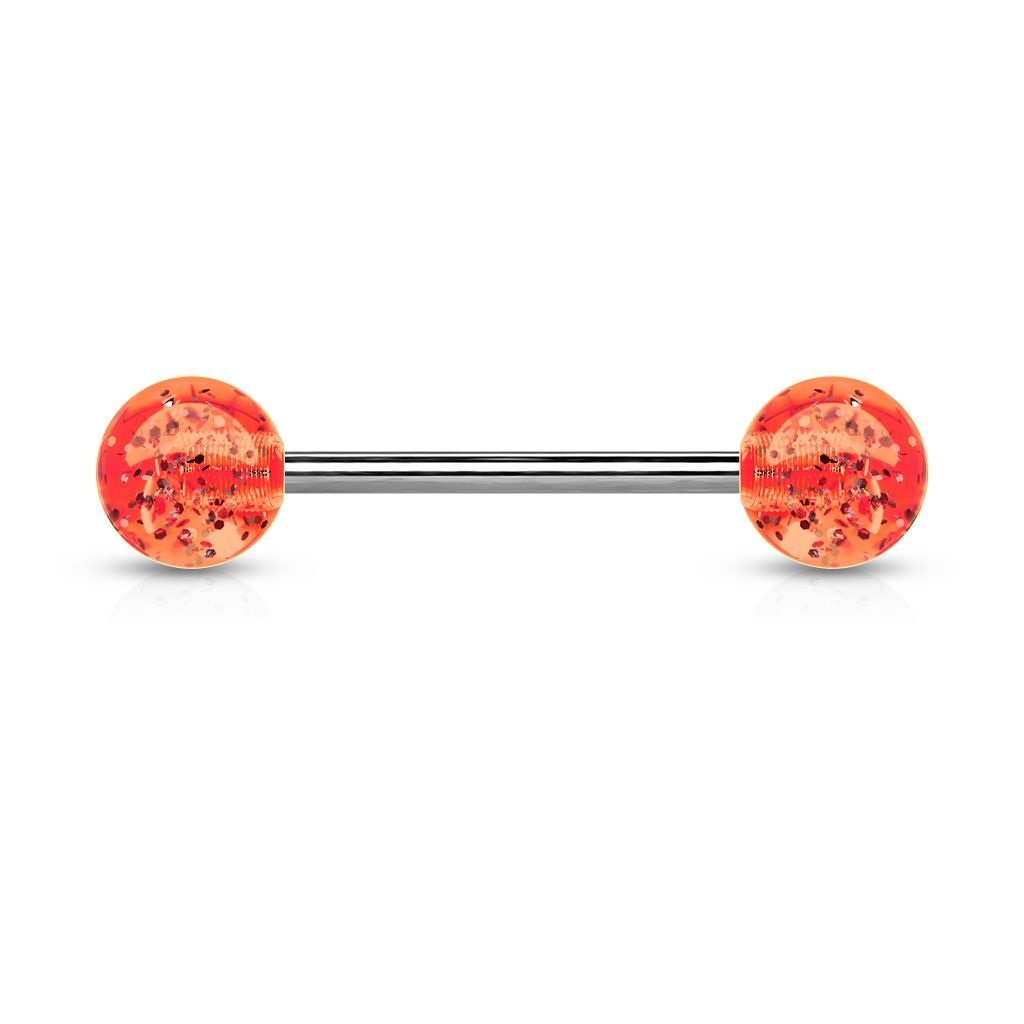 Levně Piercing do jazyka akrylát (oranžová) - PJ01148-O