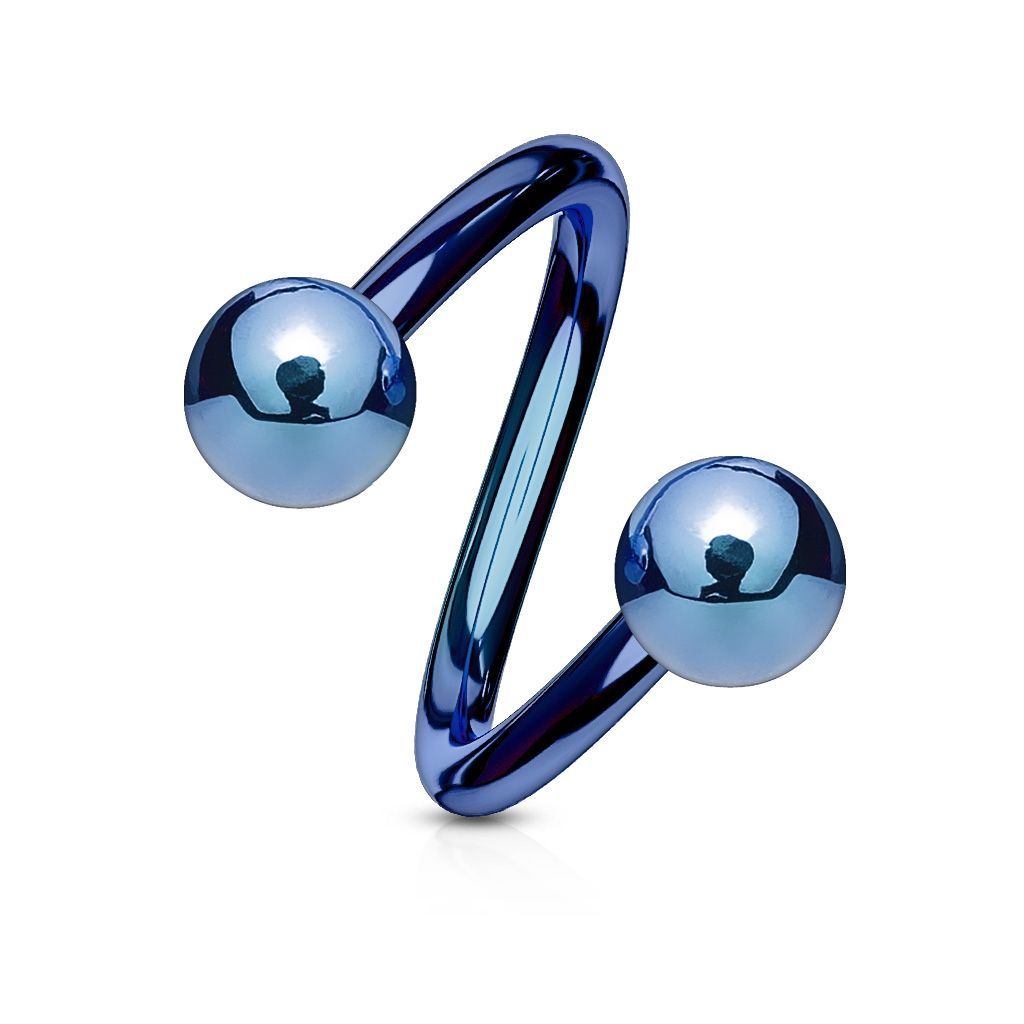 Levně S4U Piercing spirála modrá (1,6 x 11 mm, 5 mm) - SP1001B-16115