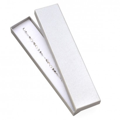 Dárková krabička na náramek - perleťově  bílá
