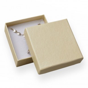 Dárková krabička na soupravu šperků - perleťově smetanová