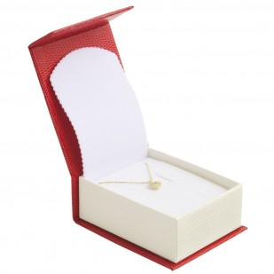 Červená dárková krabička na soupravu šperků magnetické zavírání