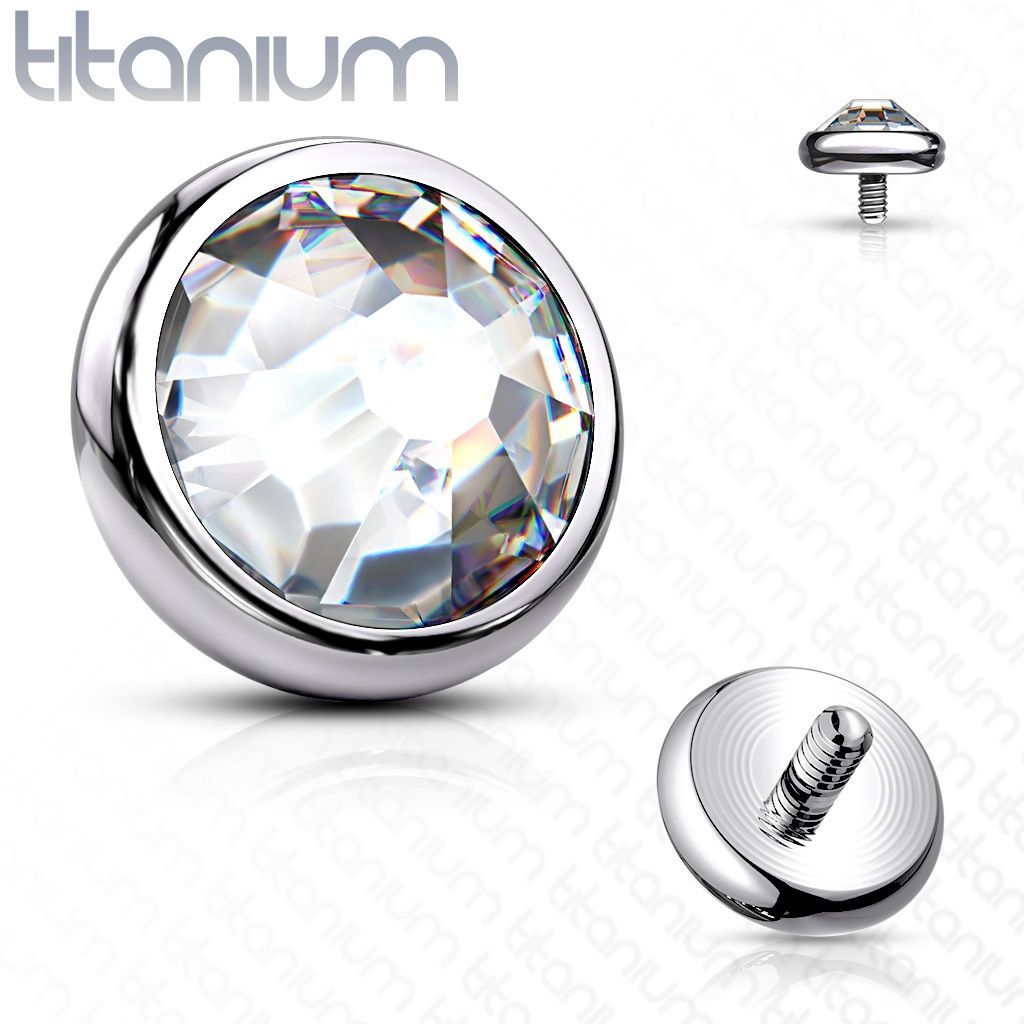 Náhradní kamínek k dermálu TITAN, závit 1,6 mm, 4mm (čirá) - TIT1078-04C