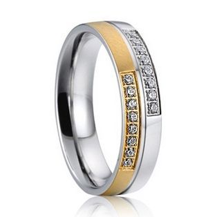 7AE AN1022 Dámský snubní prsten se zirkony (51) - AN1022-D-51