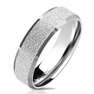 OPR0077 Dámský ocelový prsten pískovaný