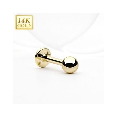 Zlatý piercing do brady - labreta, Au 585/1000 (0,33 g, 1,2 x 8 mm)