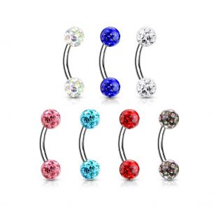 Piercing do obočí s krystaly Crystals From Swarovski® 1,2 x 8 mm