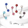 Piercing do obočí s krystaly Crystals From Swarovski® 1,2 x 8 mm