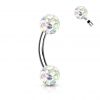 Piercing do obočí s krystaly Crystals From Swarovski® 1,2 x 8 mm