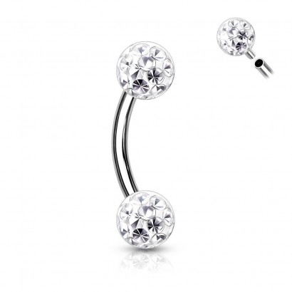 Piercing do obočí s krystaly Crystals From Swarovski® 1,2 x 8 mm