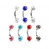 Piercing do obočí s krystaly Crystals From Swarovski® 1,2 x 8 mm