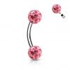 Piercing do obočí s krystaly Crystals From Swarovski® 1,2 x 8 mm