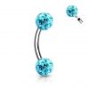 Piercing do obočí s krystaly Crystals From Swarovski® 1,2 x 8 mm