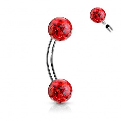 Piercing do obočí s krystaly Crystals From Swarovski® 1,2 x 8 mm