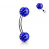 Piercing do obočí s krystaly Crystals From Swarovski® 1,2 x 8 mm