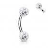 Piercing do obočí s krystaly Crystals From Swarovski® 1,2 x 8 mm