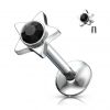 Piercing do brady - labreta hvězda (červená)