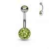 Piercing do pupíku zdobený Crystals from Swarovski® (tyrkysová)