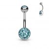 Piercing do pupíku zdobený Crystals from Swarovski® (fialová)