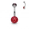 Piercing do pupíku zdobený Crystals from Swarovski® (fialová)
