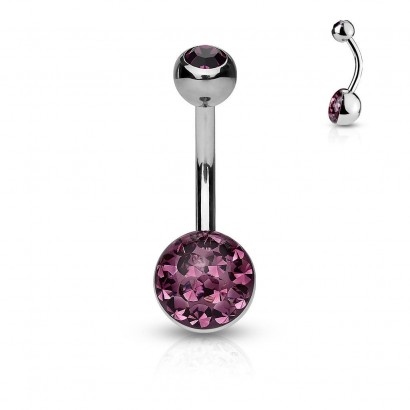 Piercing do pupíku zdobený Crystals from Swarovski® (fialová)