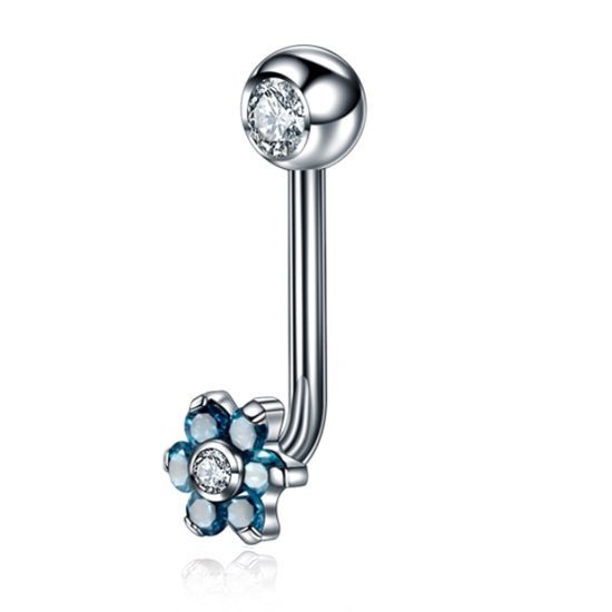 Levně S4U Christina piercing kytička (tyrkysová) - KT003-Q