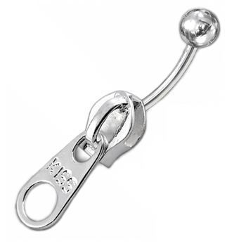 S4U Stříbrný piercing do pupíku - zip - BP01009