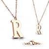 Zlacený ocelový řetízek s přívěškem iniciála ”R”
