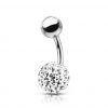 Piercing do pupíku s kamínky Crystals From Swarovski® kulička 8mm (1,6 x 10 mm)