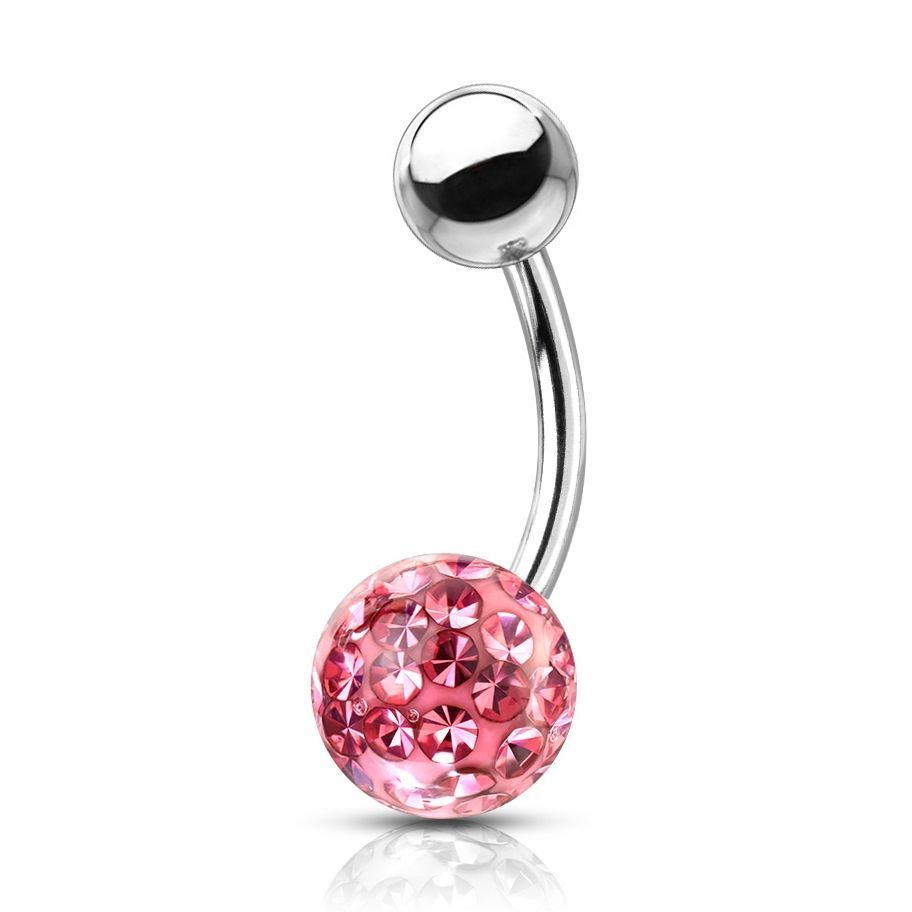 Levně S4U Piercing do pupíku s kamínky Crystals From Swarovski kulička 8mm (1,6 x 6 mm) - BS1003P-06