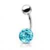Piercing do pupíku s kamínky Crystals From Swarovski® kulička 8mm (1,6 x 12 mm)