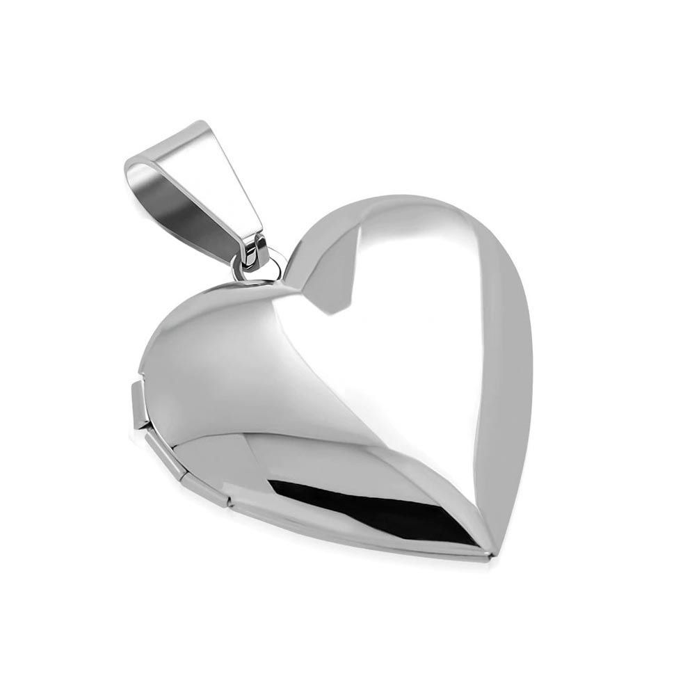 S4U Ocelový přívěsek - medailon otevírací srdce - OPP1771-M