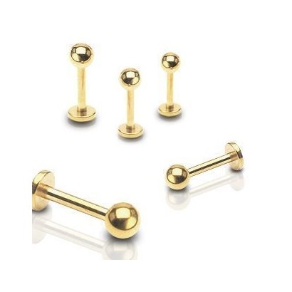 Pozlacená labreta - kulička (4 mm, 1,2 x 10 mm)