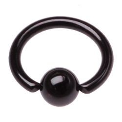 Levně Piercing - kruh černý (1,6 x 12 mm, kulička 5 mm) - K01003-16125