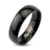 Ocelový prsten černý, šíře 6 mm (52)