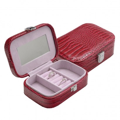 Šperkovnice z tmavě růžové koženky