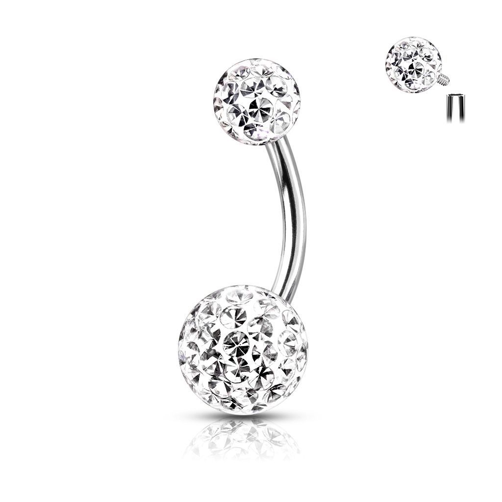 Levně Piercing do pupíku s vnitřním závitem (čirá)