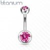 Piercing do pupíku - banánek TITAN (čirá)