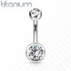 Piercing do pupíku - banánek TITAN (čirá)